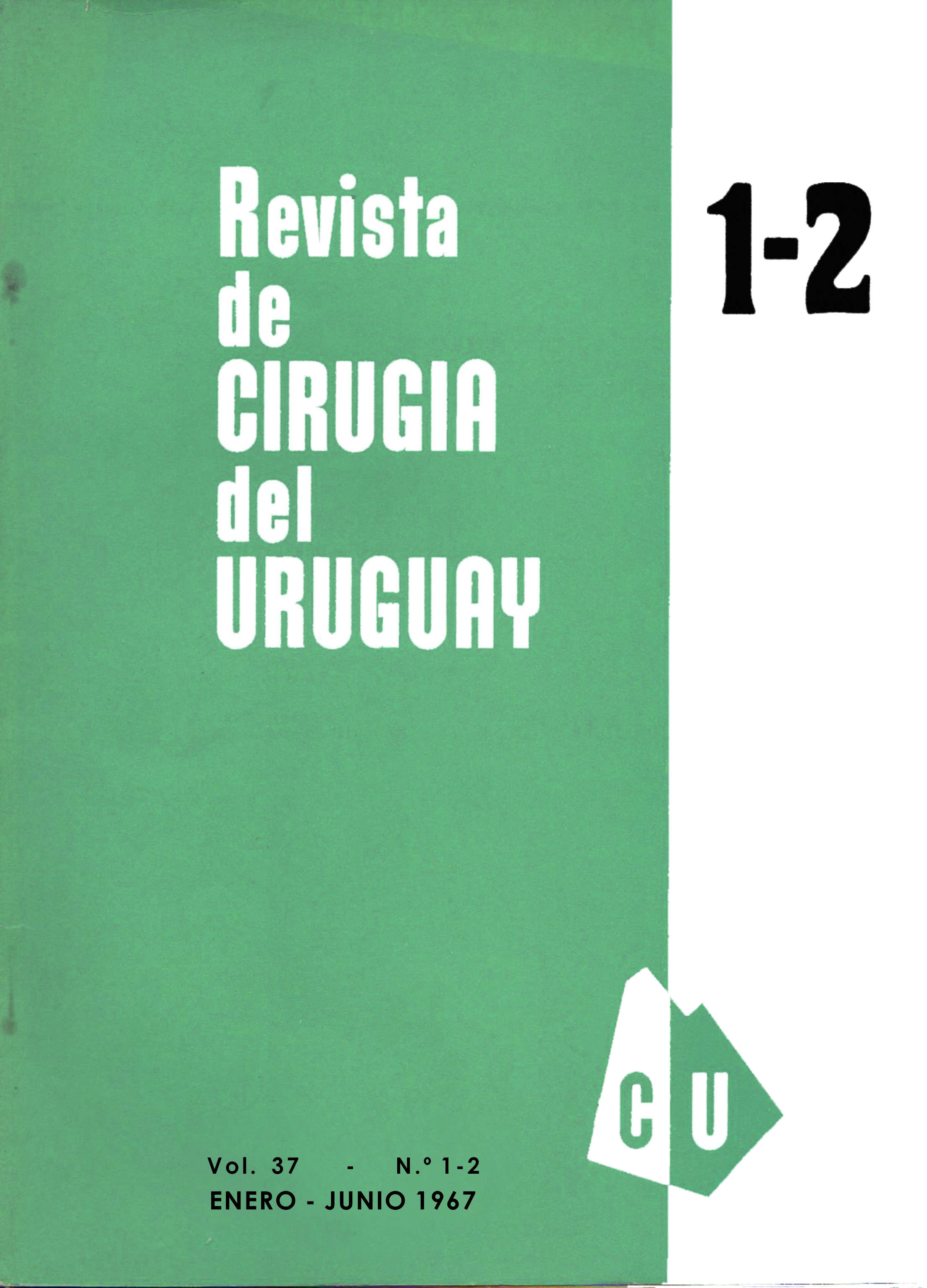 					View Vol. 37 No. 1-2 (1967): Revista de Cirugía del Uruguay
				