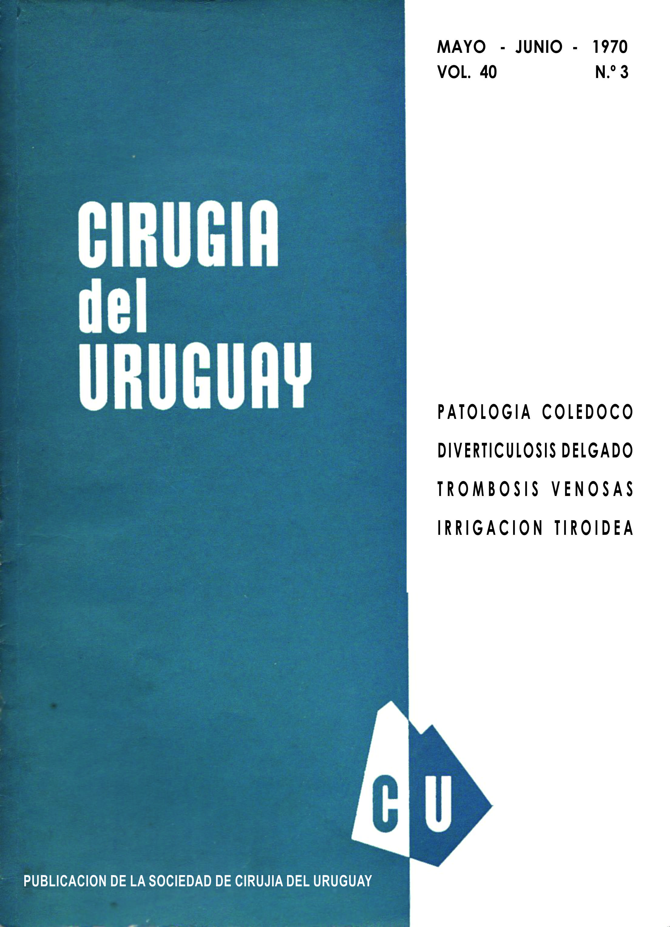 					View Vol. 40 No. 3 (1970): Cirugía del Uruguay
				