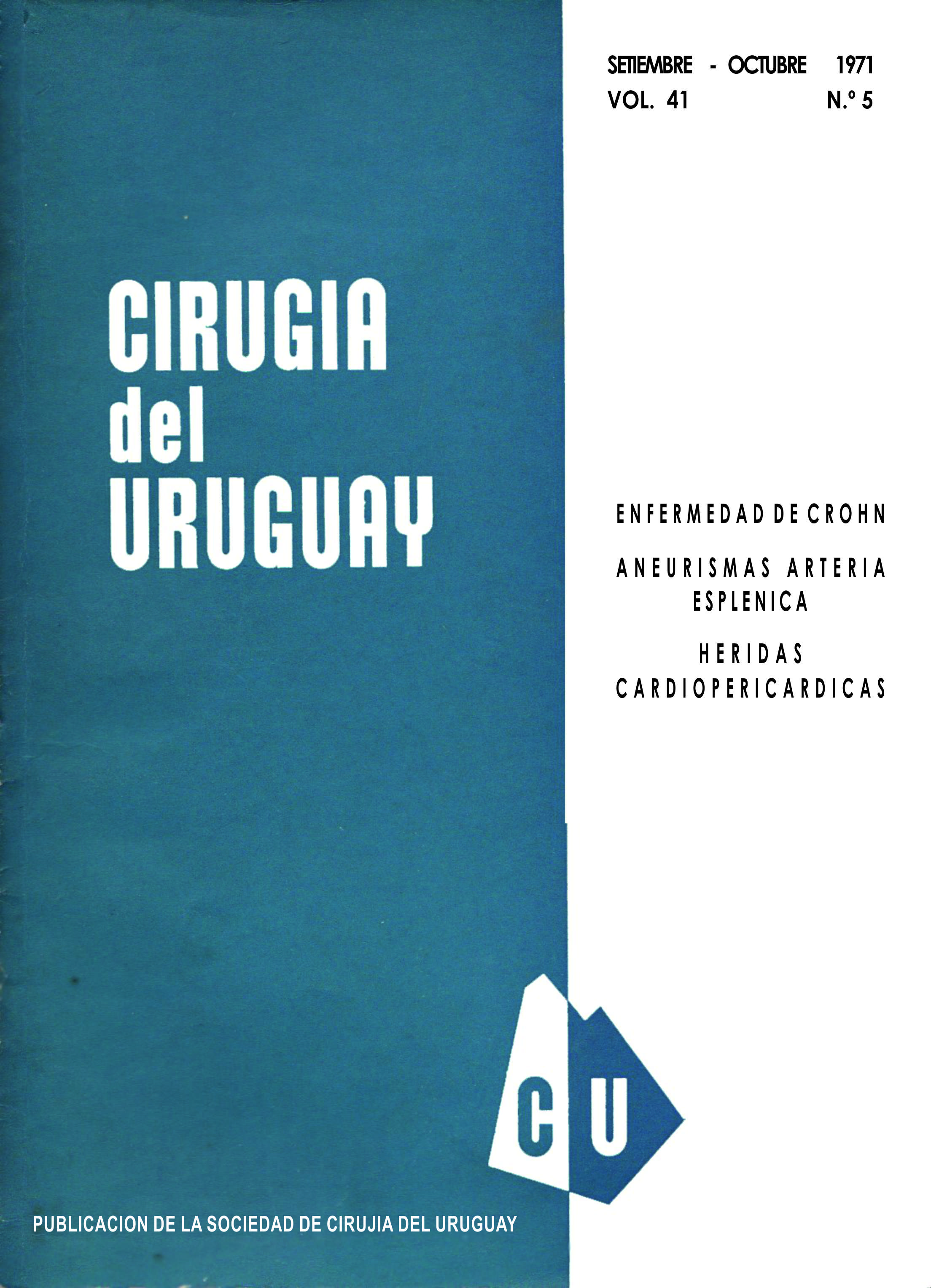 					View Vol. 41 No. 5 (1971): Cirugía del Uruguay
				