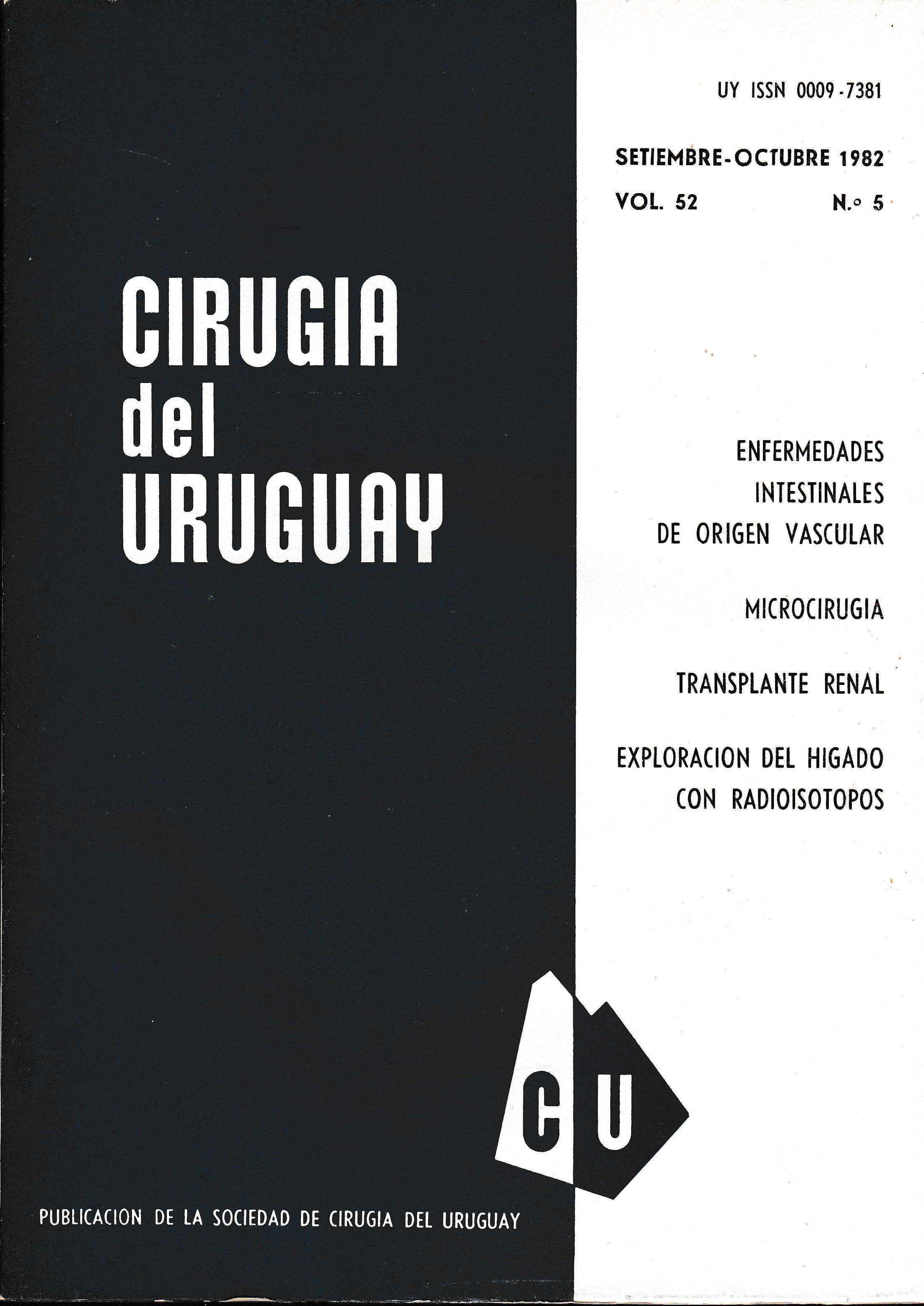 					View Vol. 52 No. 5 (1982): Cirugía del Uruguay
				