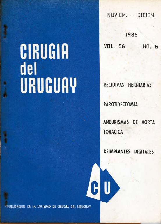 					View Vol. 56 No. 6 (1986): Cirugía del Uruguay
				