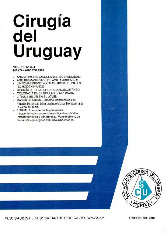					View Vol. 61 No. 3-4 (1991): Cirugía del Uruguay
				
