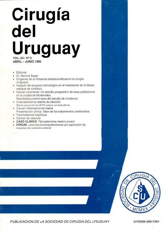 					View Vol. 65 No. 2 (1995): Cirugía del Uruguay
				