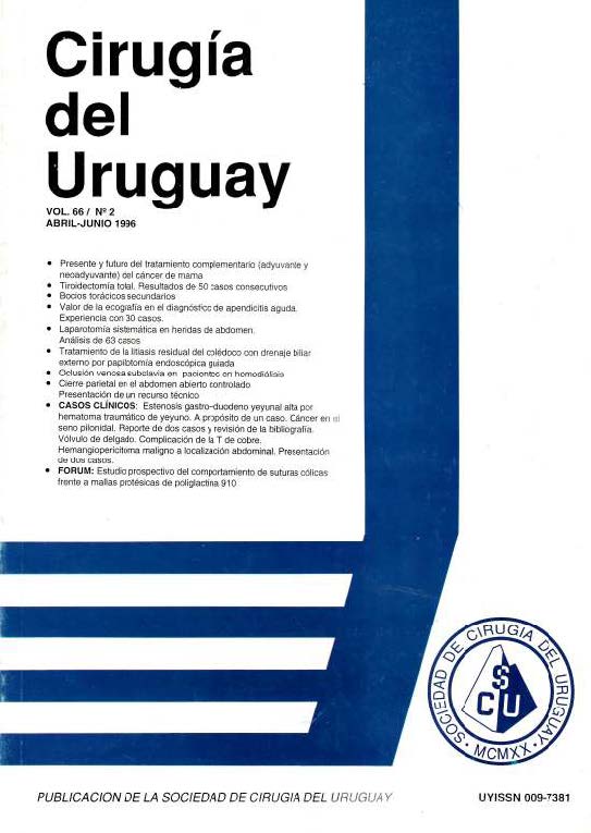 					View Vol. 66 No. 2 (1996): Cirugía del Uruguay
				
