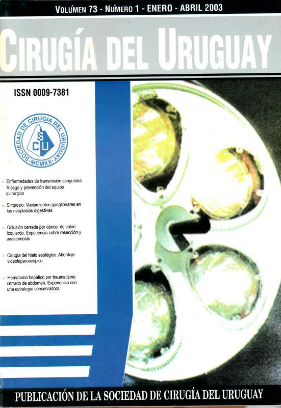 					View Vol. 73 No. 1 (2003): Cirugía del Uruguay
				