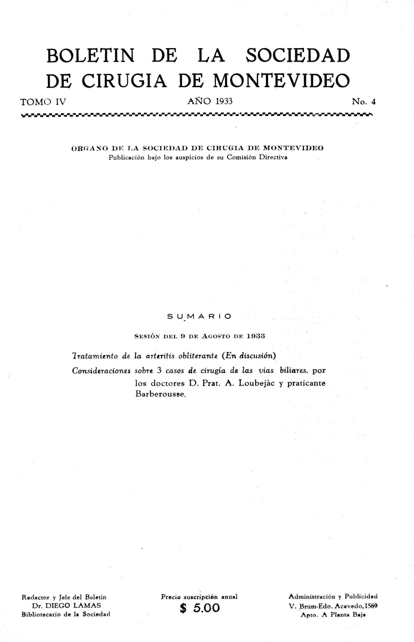 					Visualizar v. 4 n. 4 (1933): Revista Cirugía del Uruguay
				